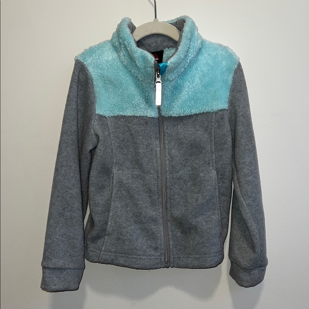 Gerry  Kids zip up Jacket in Gray and Light Acqua